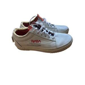 Vans Old Skool Space Voyager NASA White Leather Sneakers Women 7 Men 5.5